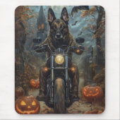 Belgian Shepherd Riding Motorcycle Halloween Scary Muismat (Voorkant)