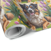 Belgian Shepherd Spring Bloemen Schilderij Cadeaupapier (Rol Hoek)