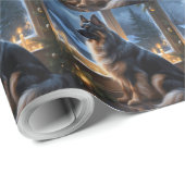 Belgian Shepherd With Christmas Lights Holiday Cadeaupapier (Rol Hoek)