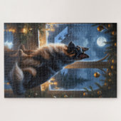Belgian Shepherd With Christmas Lights Holiday Legpuzzel (Horizontaal)
