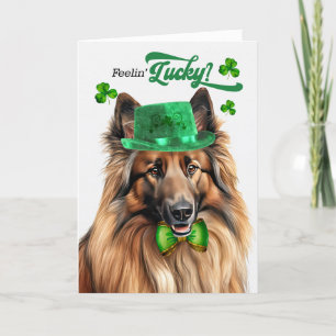 Belgian Tervuren Dog Lucky St Patrick's Day Feestdagen Kaart