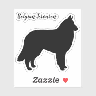 Belgian Tervuren Dog Silhouette Vinyl Sticker