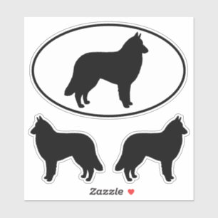 Belgian Tervuren Dog Silhouettes Vinyl Sticker Set