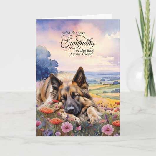 Belgian Tervuren Field of Wildflowers Pet Sympathy Kaart (Voorkant)