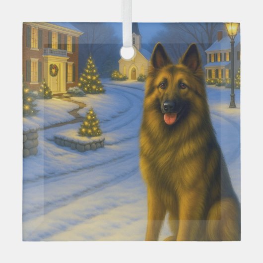 Belgian Tervuren  Glas Ornament (Voorkant)
