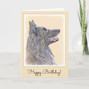 Belgian Tervuren Painting - Cute Original Dog Art Kaart