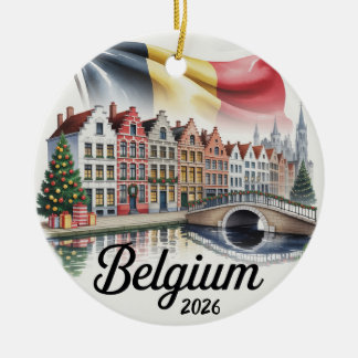 België 2026 Kerstversiering Brugge Reis Cadeau Keramisch Ornament