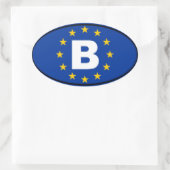 België - B - Europese Unie Ovale Sticker (Tas)