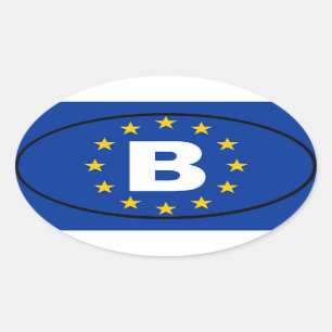 België - B - Europese Unie Ovale Sticker
