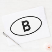 België "B" Ovale Sticker (Envelop)