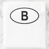 België "B" Ovale Sticker (Tas)