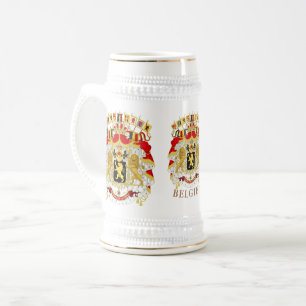België ( BELGIË) Groot Wapen gouden kuif Bierpul