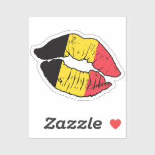 België Belgische lippenstift liefdesvlag Sticker