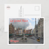 België - Brugge - La Grand Place - Briefkaart (Voorkant / Achterkant)