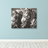 België conceptpaarden canvas afdruk (Insitu (Houten vloer))