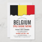 België Cuisine | Flag White Invite Kaart (Voorkant)