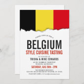 België Cuisine | Flag White Invite Kaart (Voorkant / Achterkant)