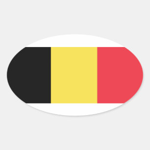 België* Euro-stijl ovale vlag Ovale Sticker