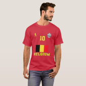 België Football Voetbal Nationaal Team #10 T-Shirt (Voorkant volledig)