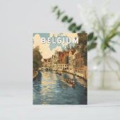 België Illustratie Reizen Art Vintage Briefkaart (Staand voorkant)
