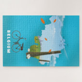 België Kaart reisposter afdrukken. Legpuzzel (Horizontaal)