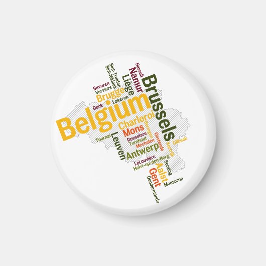 België Kaart Steden Magneet (Voorkant)