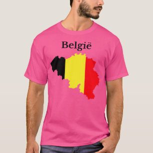 België Kaart Vlag in het Nederlands T-shirt