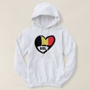 België Landcode vlag Heart BEL Hoodie