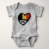België Landcode vlag Heart BEL Romper (Voorkant)