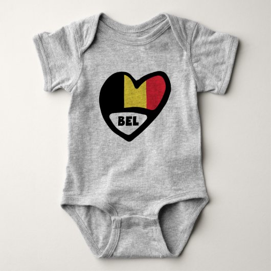 België Landcode vlag Heart BEL Romper (Voorkant)