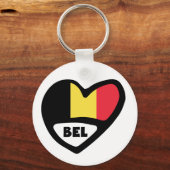 België Landcode vlag Hoofdlettertoets BEL Sleutelhanger (Voorkant)