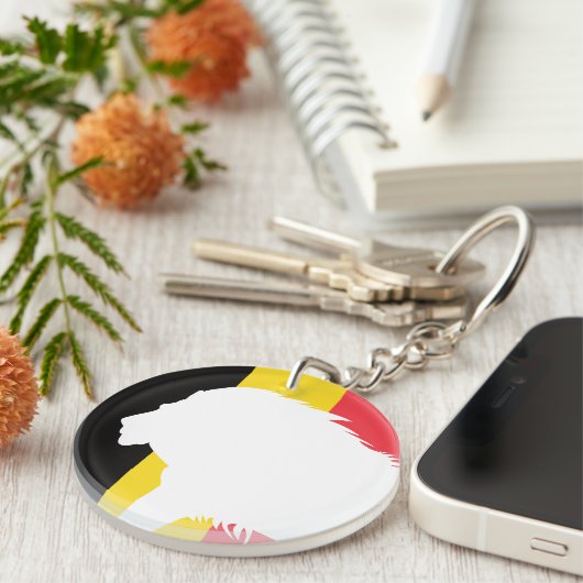 België Leeuw Belgische nationale dierenvlag Sleutelhanger (Voorkant Rechts)