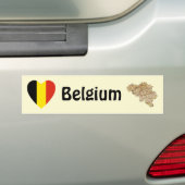 België Markthart + Kaart Bumpersticker (Op auto)