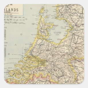 België, Nederland 2 Vierkante Sticker