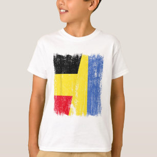 België Oekraïne Half Vlag Belgisch Oekraïense Erfe T-shirt