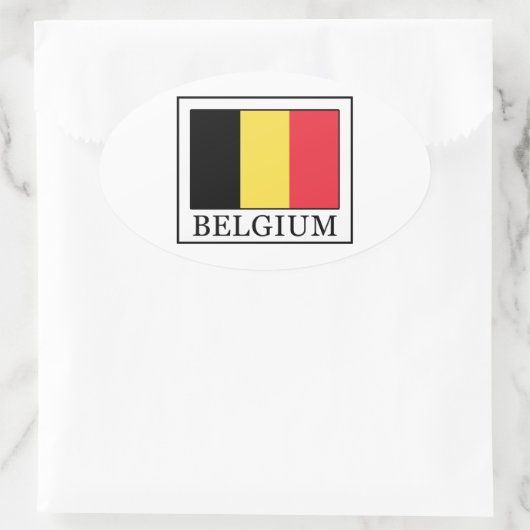 België Ovale Sticker (Tas)