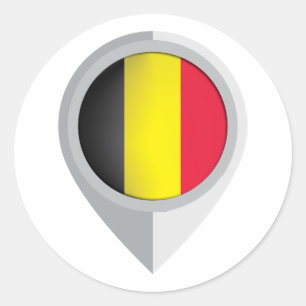 België Pin Locatie Vlag Ronde Sticker