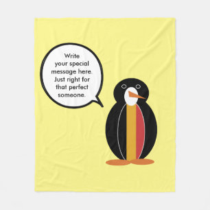België pratende mevrouw pinguïn gepersonaliseerd  fleece deken