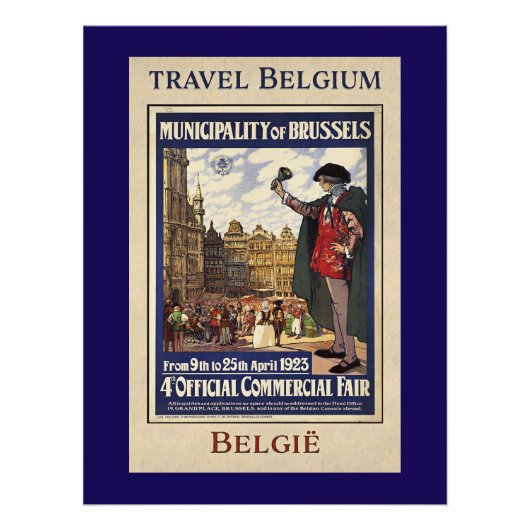 België Reisposter (1923) Foto Afdruk (Voorkant)