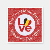 België Rode LOVE Vlag Gepersonaliseerd Servetten (Voorkant)