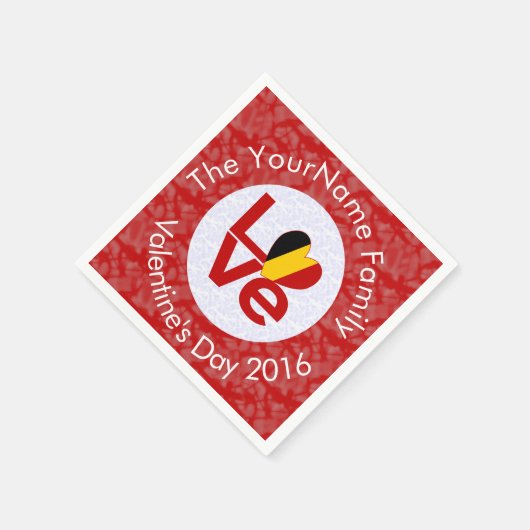 België Rode LOVE Vlag Gepersonaliseerd Servetten (Hoek)