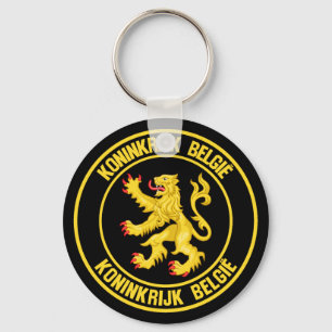België Round Emblem Sleutelhanger