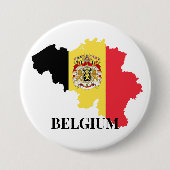 België Silhouet, vlag, Ronde Button 7,6 Cm (Voorkant)