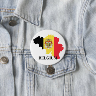 België Silhouet, vlag, Ronde Button 7,6 Cm