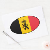 België Staatvlag Ovale Sticker (Envelop)