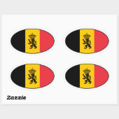 België Staatvlag Ovale Sticker (Vel)