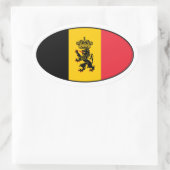 België Staatvlag Ovale Sticker (Tas)
