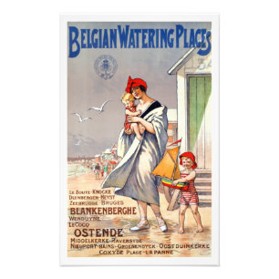 België strandreisaffiche Foto Afdruk
