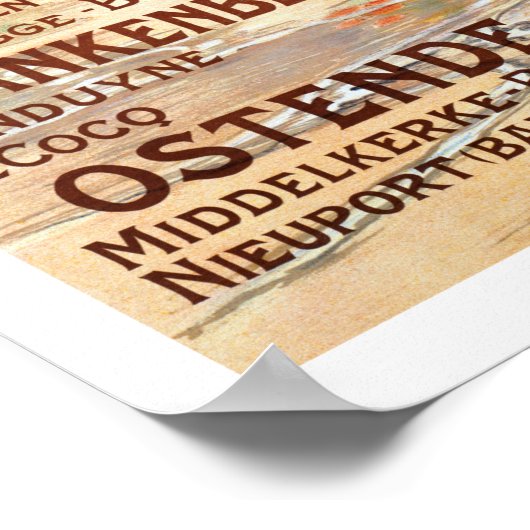 België strandreizen Poster (Hoek)