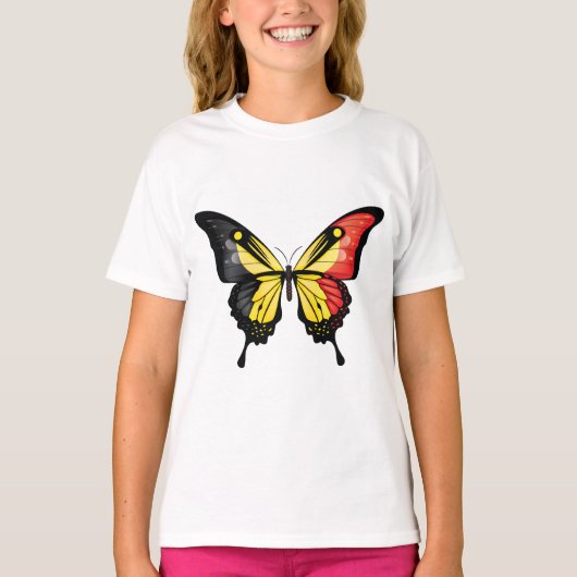 België Swallowtail Vlinder Vlag Sticker T-shirt (Voorkant)